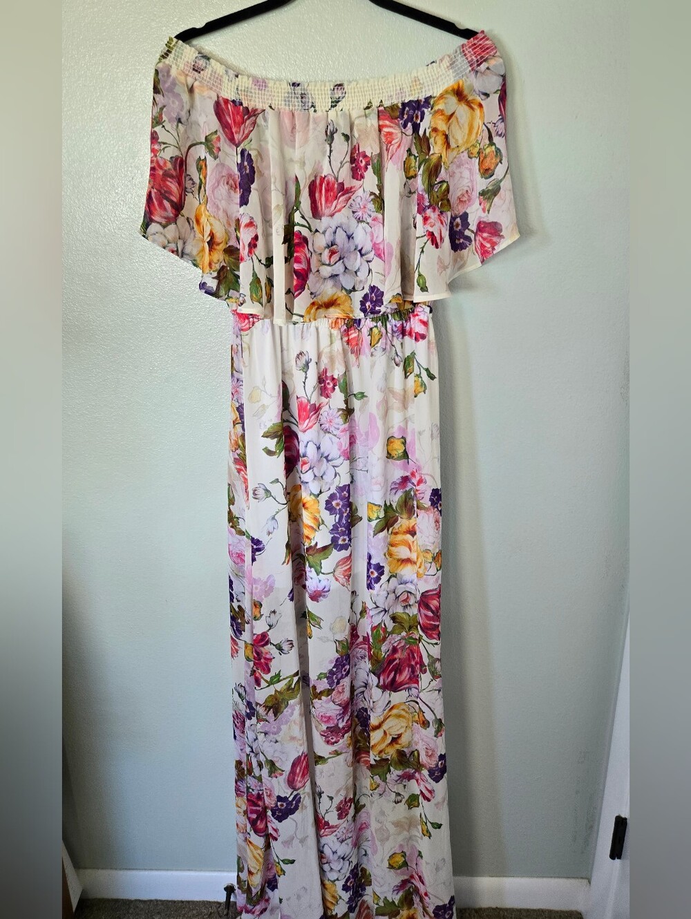 Show Me Your Mumu | Off The Shoulder Bright Floral Maxi Dress Size XL